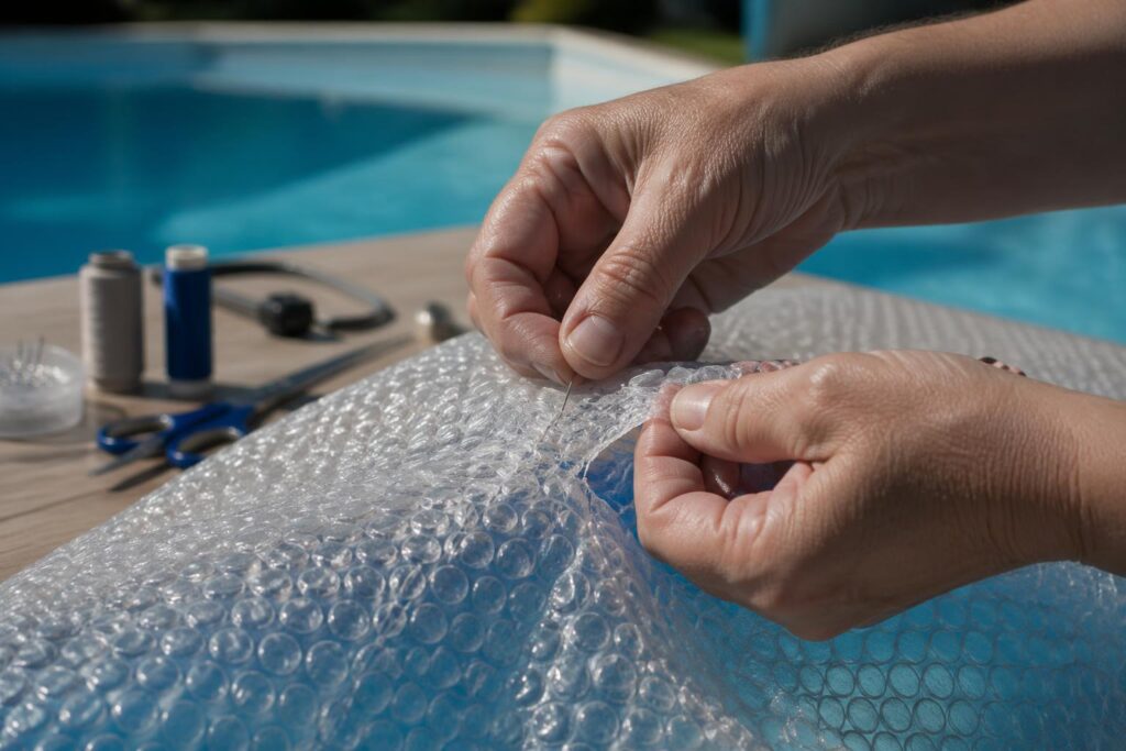 apprenez à coudre une bâche à bulle pour réparer efficacement votre couverture de piscine et éviter de la remplacer. adoptez le bon réflexe écologique et économique dès maintenant.