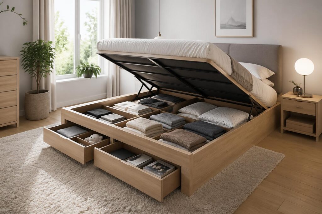 découvrez comment un lit avec rangement peut transformer votre chambre en optimisant l'espace et en alliant confort et praticité pour un intérieur ordonné et élégant.